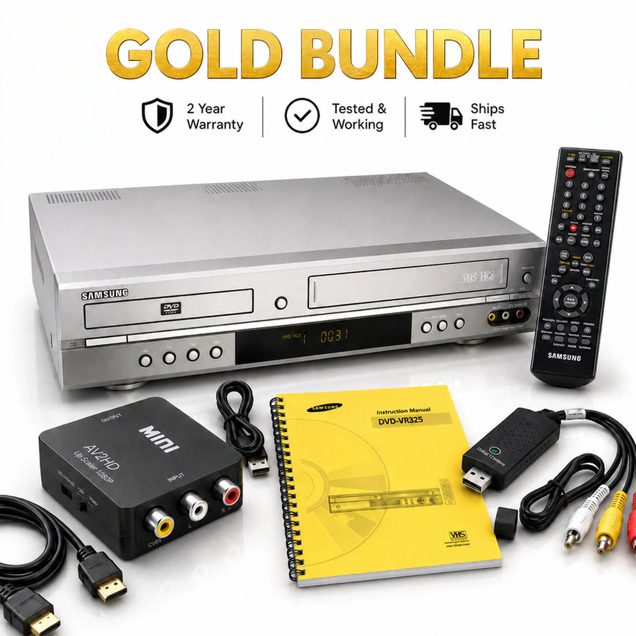 VCR DVD Combo Player – Gold Bundle