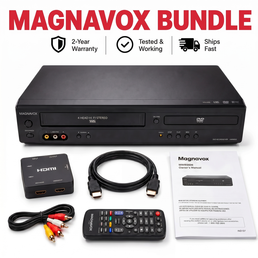 Magnavox VHS to DVD Combo Recorder BUNDLE